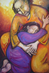 Father's Embrace, an oil painting by Ruth Councell